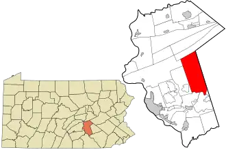Location in Dauphin County and state of Pennsylvania.
