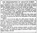Atlanta Constitution 1908 article about a proposal to "regenerate" Decatur Street