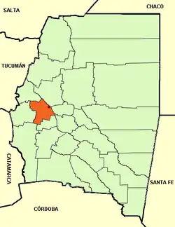 Location of Capital Department within Santiago del Estero Province