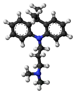 Ball-and-stick model of the dimetacrine molecule