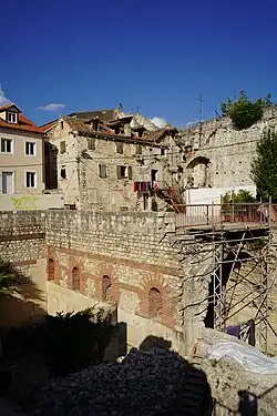 Brick houses built inside the compound