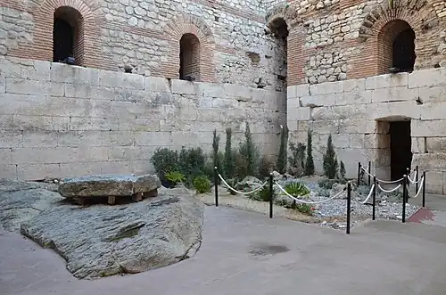 The fortifications of the palace.