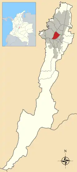Location of the locality in the Capital District of Bogotá