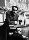 Lawyer René Floriot and his client Marcel Petiot during the trial, 1946.