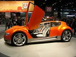 Side view with front door open