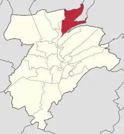 Map of Luxembourg City, with Dommeldange highlighted