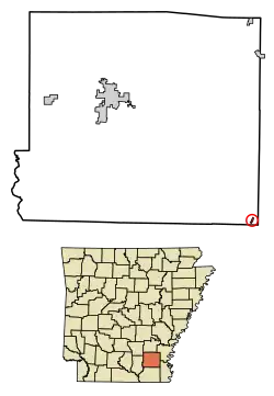 Location of Jerome in Drew County, Arkansas.