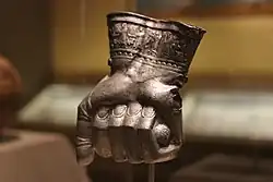 Drinking cup in the shape of a fist; 1400–1380 BC; silver; from Central Turkey; Museum of Fine Arts (Boston, US)