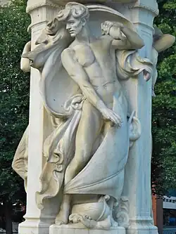 Marble statue of a male figure