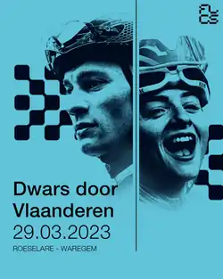 Event poster with previous winners Mathieu van der Poel and Chiara Consonni