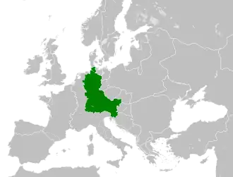 East Francia in 843 after the Treaty of Verdun