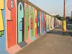 The East Side Gallery is the longest remaining part of the Berlin Wall.