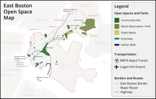 East Boston Open Space and Parks Map