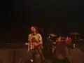 Eddie Vedder on stage with Pearl Jam in São Paulo, Brazil on December 2, 2005.