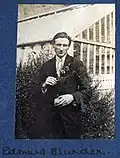 Edmund Blunden by Lady Ottoline Morrell, vintage snapshot print, 1920