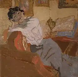 Lucy Hessel on a sofa (1900)