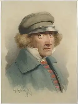 Estonian farmer with green coat