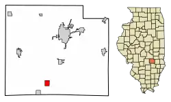 Location of Mason in Effingham County, Illinois.