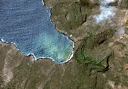 An image of Vaithua bay on Eiao island as seen from outer space.