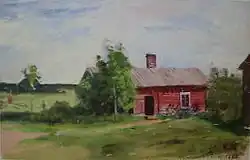 Uthus på Övre Knapans (Outhouse at Övre Knapans), Elias Muukka, 1888