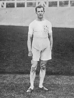 Image 58Emil Voigt, founder of 2KY on behalf of the Labor Council of New South Wales. This photo was taken in earlier days when Voight was a prominent British athlete, and winner of the Gold Medal for the five mile race at the 1908 Summer Olympics in London. (from History of broadcasting)