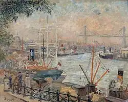 "The Port of Nantes," oil painting created in 1914 by Émile Dezaunay&nbsp;[fr], Museum of the Dukes of Brittany.