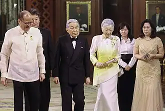 President Benigno Aquino III with Japanese Emperor Akihito and Empress Michiko during their state visit to the Philippines on January 27, 2016