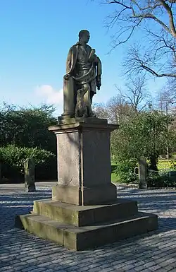 Statue of Scott and Maida at the South Inch, Perth, Scotland, dating to 1845