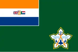 Flag of the South African Defence Force, which had a canton with the RSA's national flag in it.