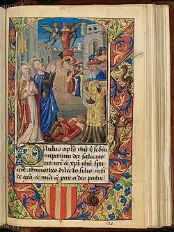 Quality rendering of clothing and colors, The Fall of Simon the Magician before Saint Paul, f.132r.