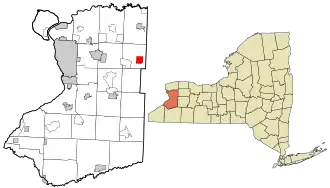 Location in Erie County and the state of New York
