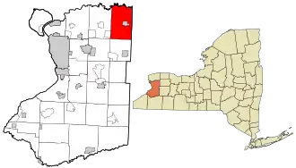 Location in Erie County and the state of New York.