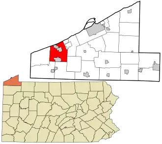 Location in Erie County and the U.S. state of Pennsylvania