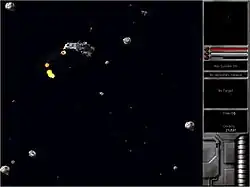 A field of space with ships in it and an interface on the right