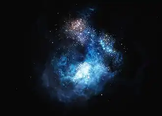 Cosmos Redshift 7, brightest galaxy in the early universe, is located in the constellation Sextans (artist concept)