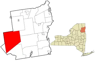Location in Essex County and the state of New York