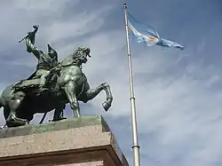 Belgrano's monument in Plaza de Mayo Square, Buenos Aires. Sculptor: Albert-Ernest Carrier-Belleuse