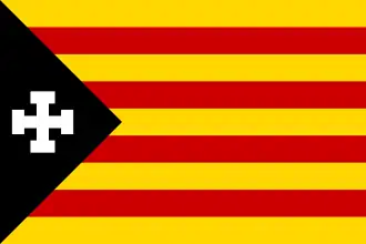 Estelada used by the Catalan Patriotic Movement (1994-2000s).