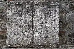 Carved inscription to Valentinian I and Valens