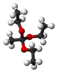 Ball-and-stick model of the Triethylorthoacetate molecule