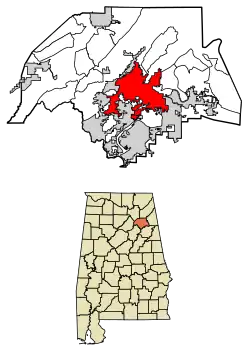 Location of Gadsden in Etowah County, Alabama