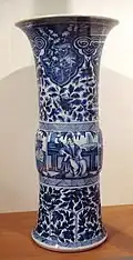 Export porcelain vase with European scene, Qing Kangxi era (1690–1700)