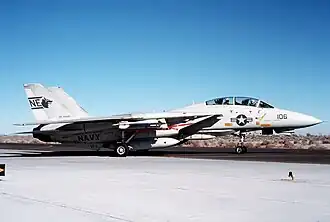 An F-14A Tomcat of VF-1 assigned to CVW-2 in 1986.