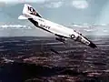 F-4B Phantom of VF-21 dropping bombs over Vietnam 1965