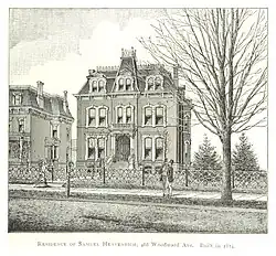 Samuel Heavenrich Residence in 468 Woodward Avenue built in 1874 and demolished in 1920s for the Woodward widening.