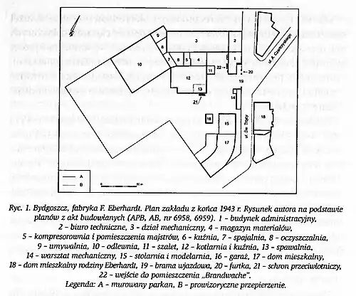Map of Eberhardt factory, ca 1943