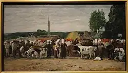 Fair in Brittany, one of Boudin's "Brittany" paintings (1874), Corcoran Gallery of Art