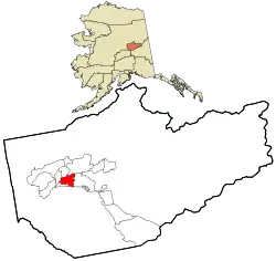 Location of Fairbanks within Fairbanks North Star Borough