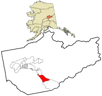 Location within Fairbanks North Star Borough and the state of Alaska