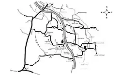Black-and-white map of Perambra